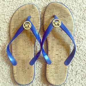 MICHAEL KORS JET SET JELLY CORK BLUE FLIP FLOP